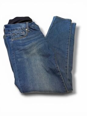 Blanqi Denim Maternity Postpartum Belly Support Skinny Jeans Dark Wash Size 12